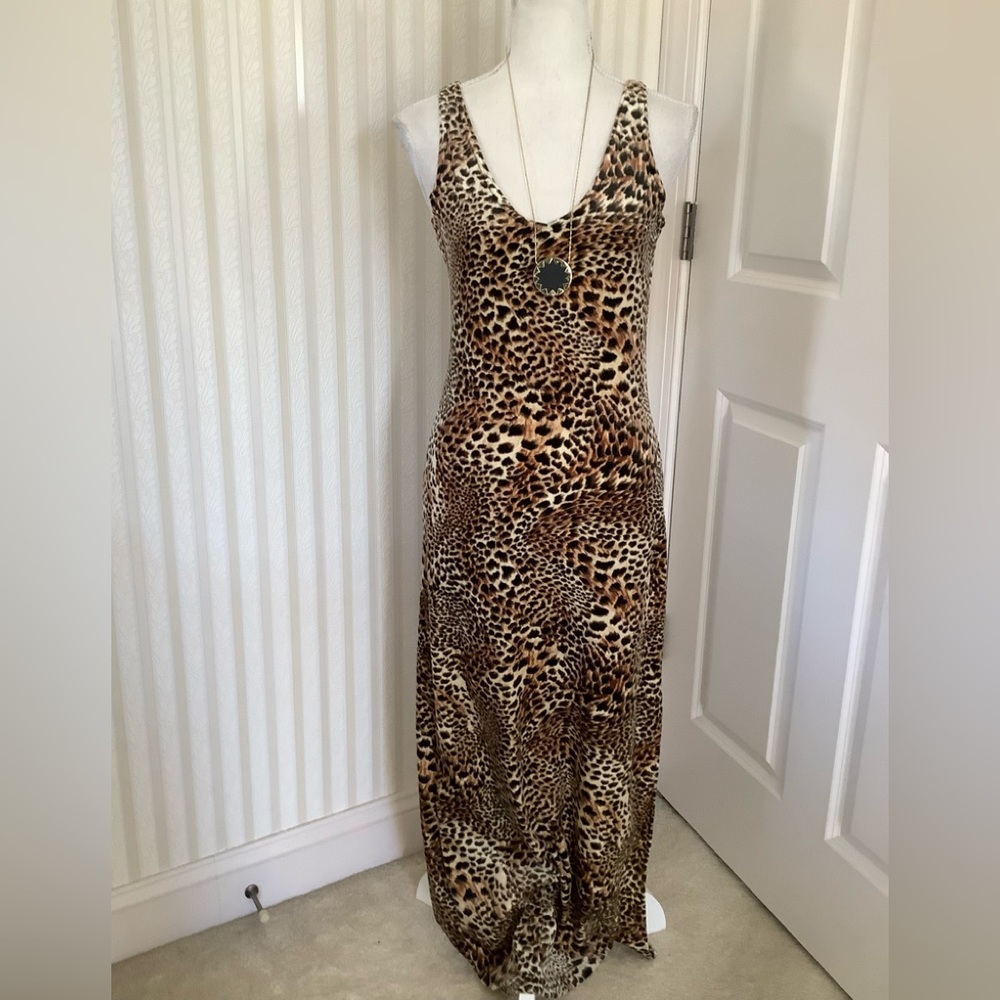 Vintage Groove USA Leopard Print Textured Slip Dress Size M
